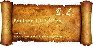 Batiszt Liliána névjegykártya